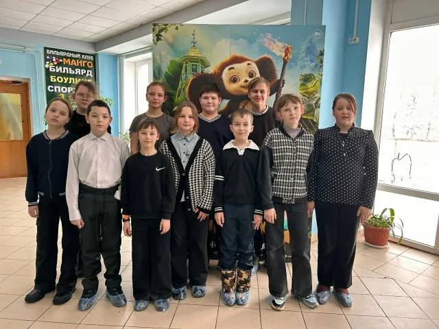 У мальчишек и девчонок был незабываемый выход в 3D-Кинотеатр "Фокус"  г.Кулебаки на фильм "Чебурашка-2".